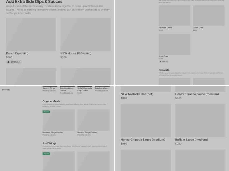 It's Just Wings Menu