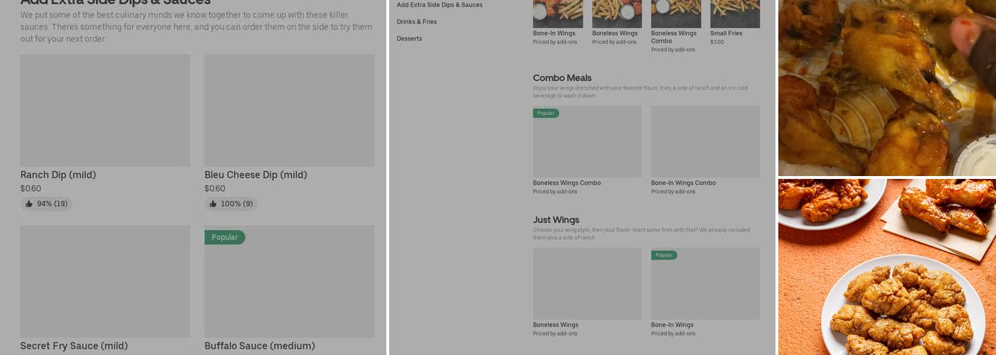 It's Just Wings Menu