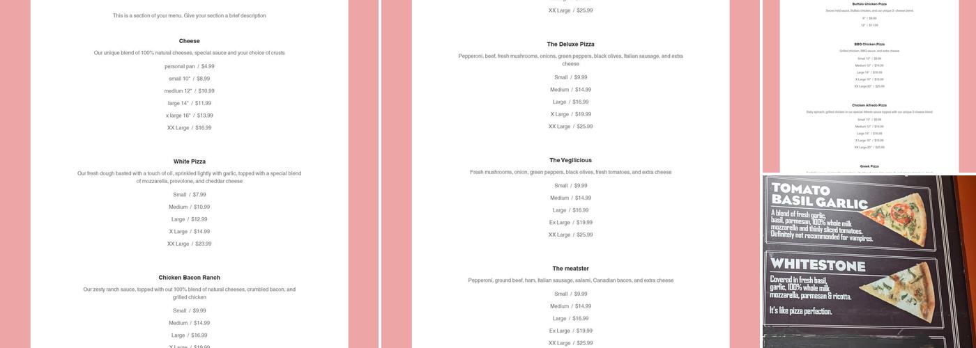 FLAMIN’ PIZZA Menu