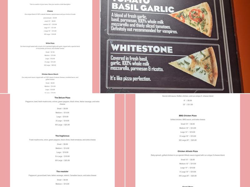 FLAMIN’ PIZZA Menu