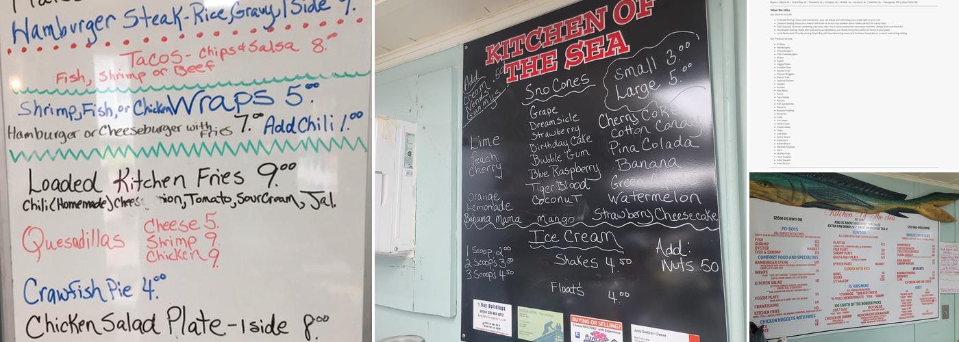 Kitchen of The Sea Menu