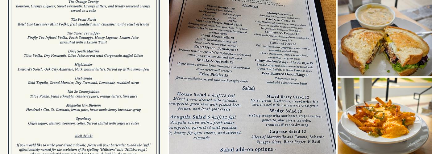 Spencer's Tavern Menu