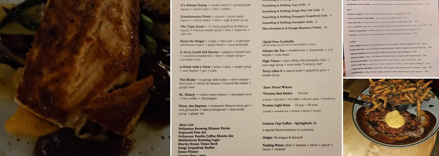 Luminary Kitchen & Provisions Menu