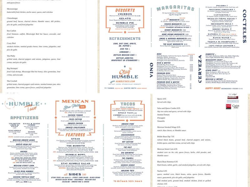 Humble Taco Menu