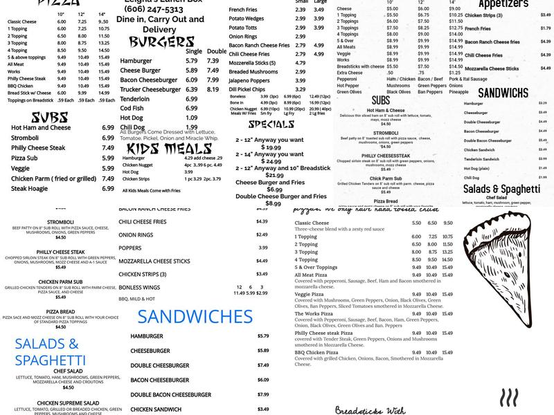 Leigha's Lunch Box Menu