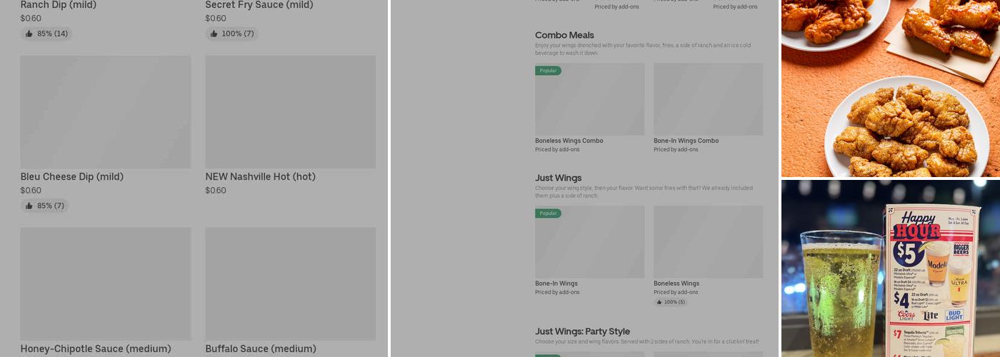 It's Just Wings Menu