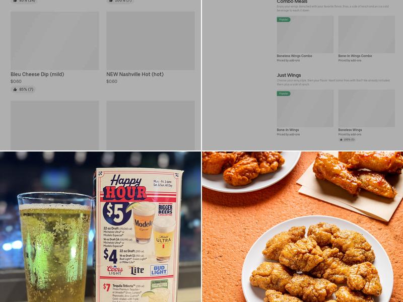 It's Just Wings Menu