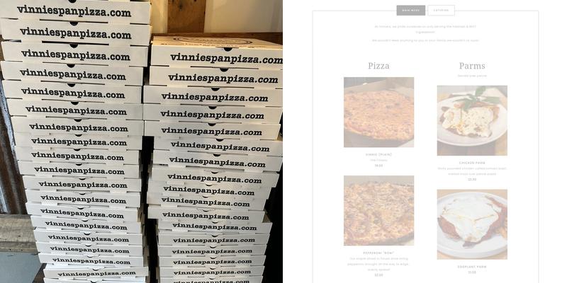 Vinnie's Pan Pizza Menu
