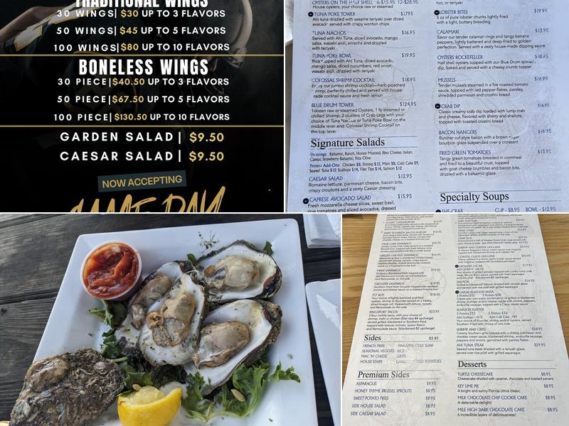 Blue Drum Waterfront Menu