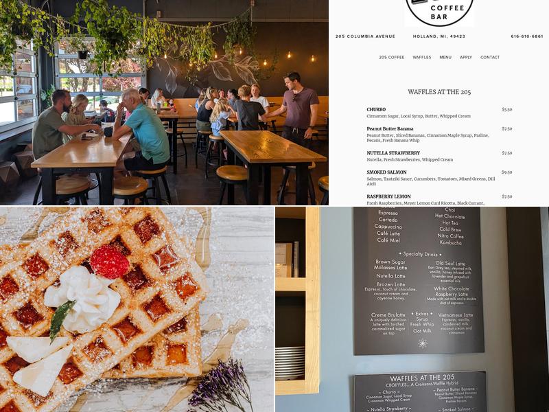 WAFFLES AT THE 205 Menu
