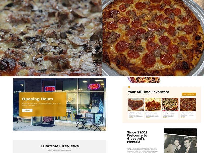 Giuseppi's Pizzeria Menu