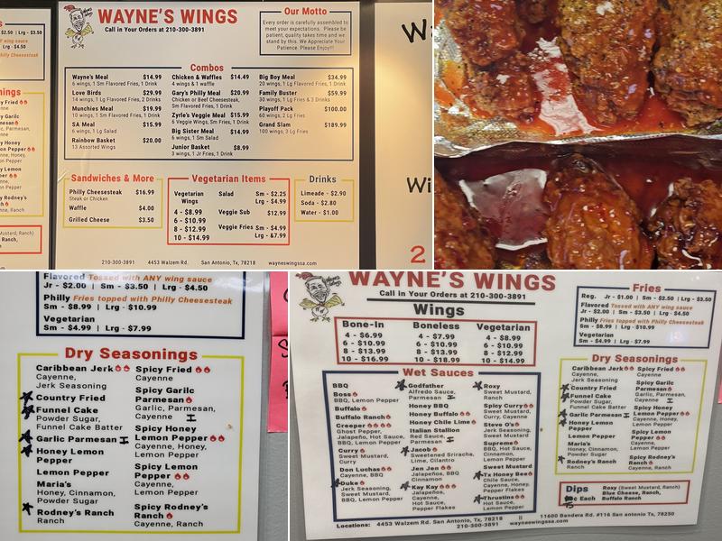 Wayne's Wings #2 Menu