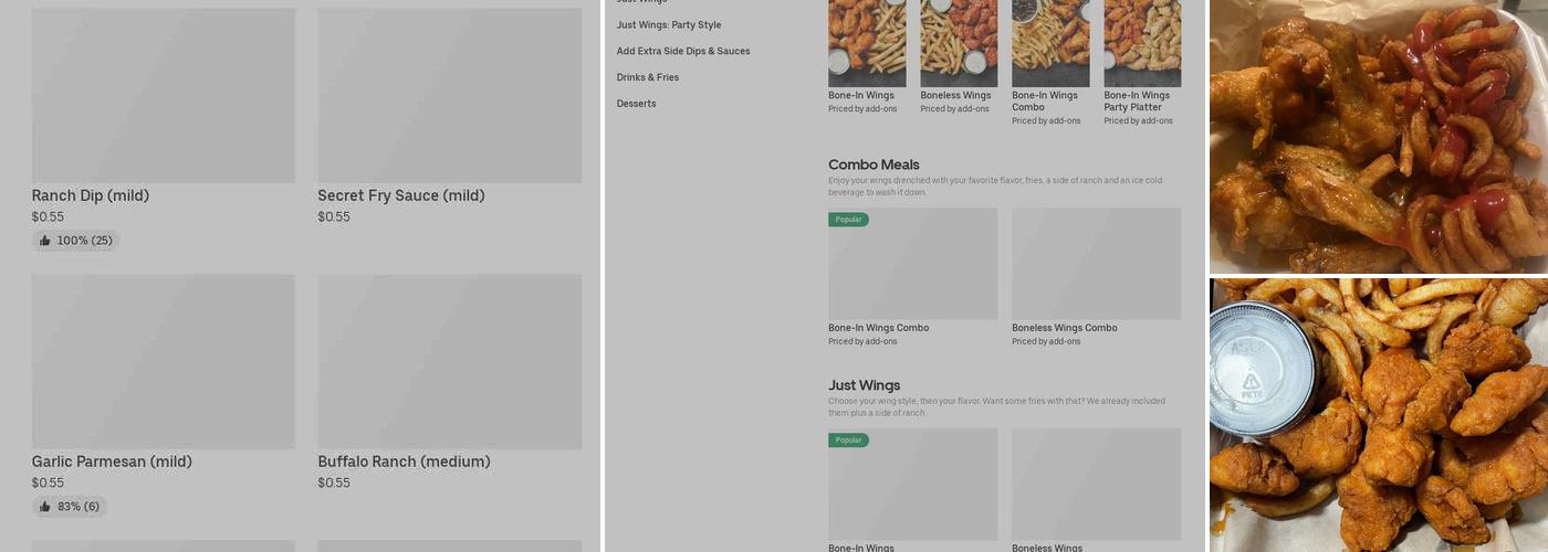 It's Just Wings Menu