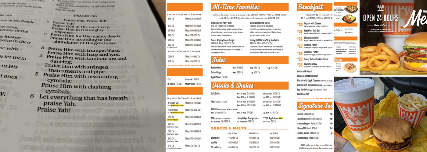 Whataburger Menu