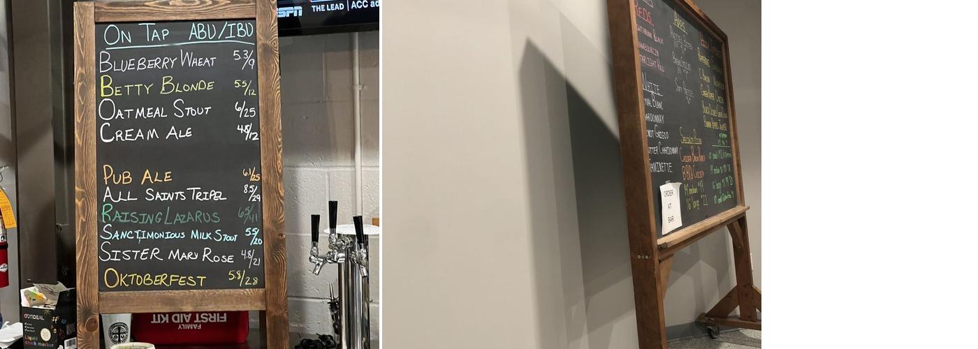 St. Benedict's Brew Works Menu