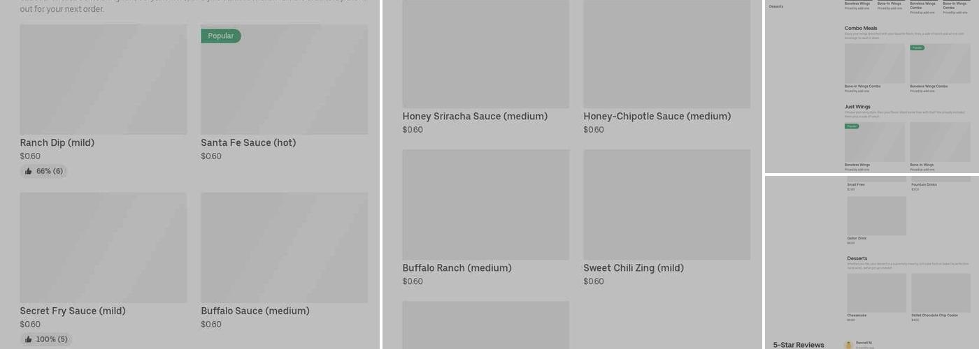 It's Just Wings Menu