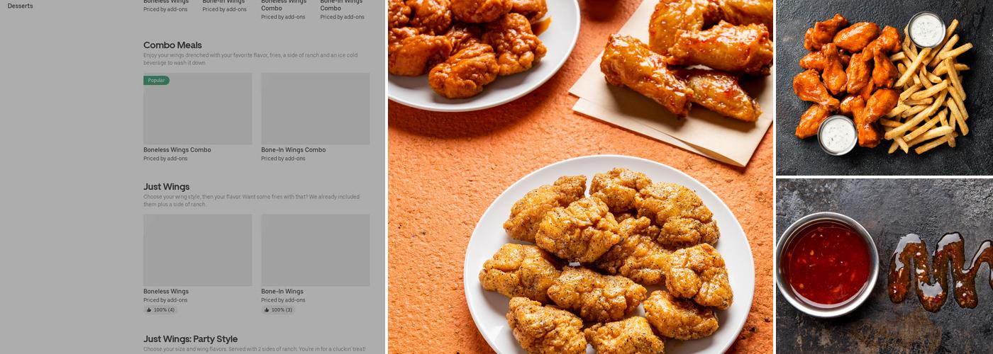 It's Just Wings Menu