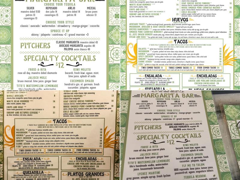 Avocado Cantina Menu