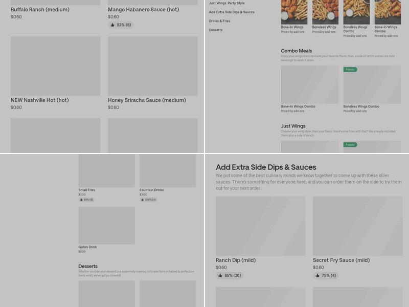 It's Just Wings Menu