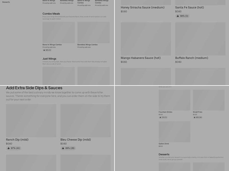 It's Just Wings Menu