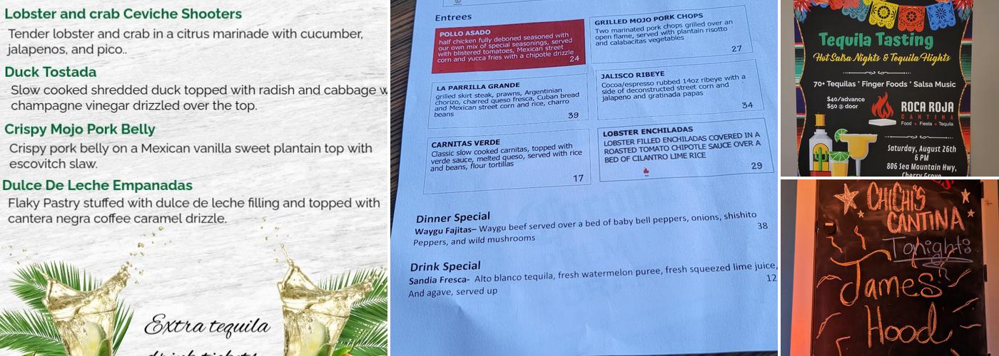 Roca Roja Cantina Menu