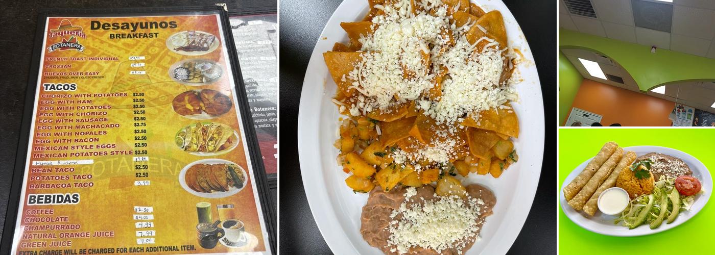 Taqueria y Refresqueria botanera # 2 Menu