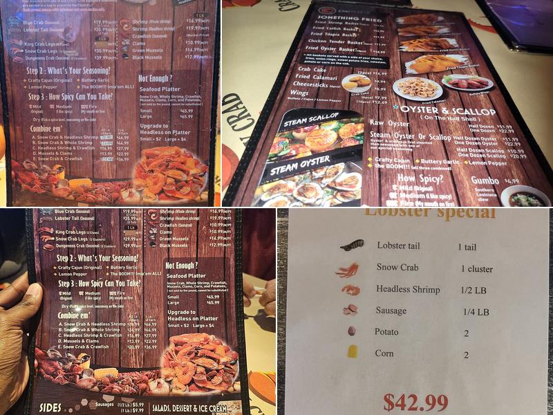 Crafty Crab Menu