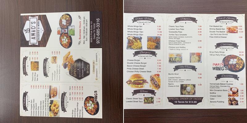 Awad's & More Menu