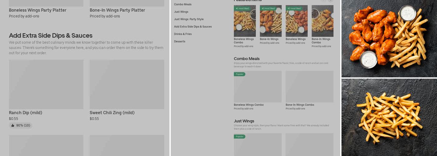 It's Just Wings Menu