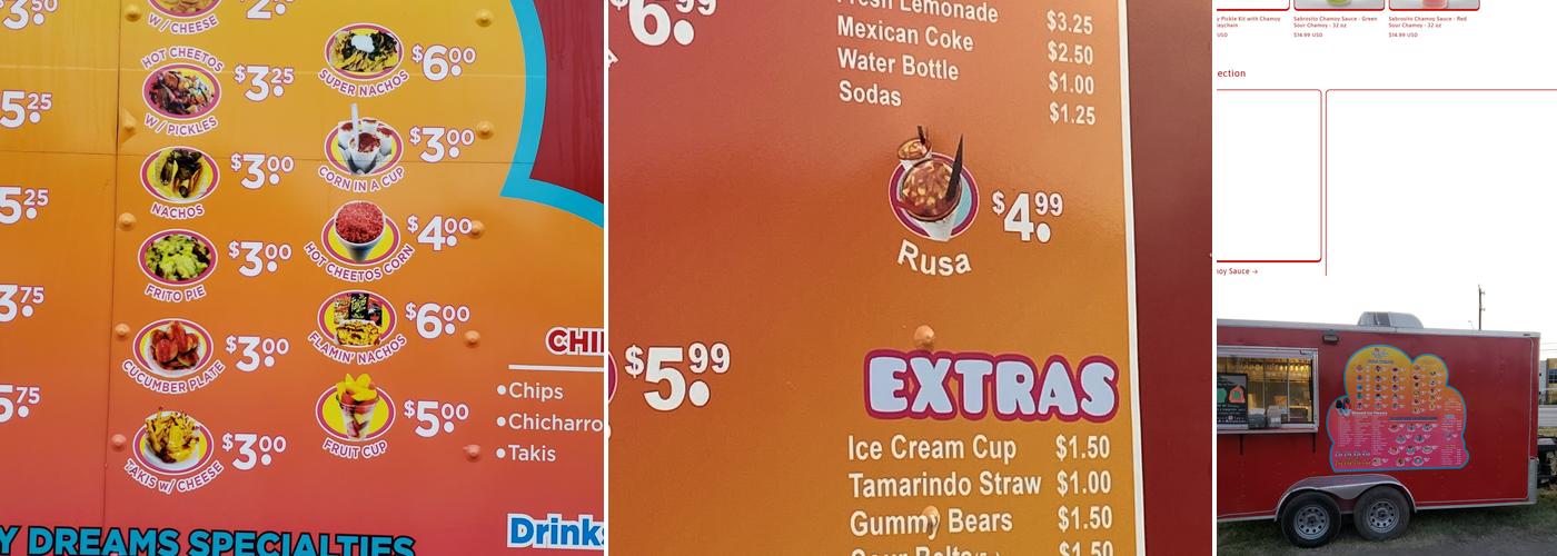 Chamoy Dreams Menu
