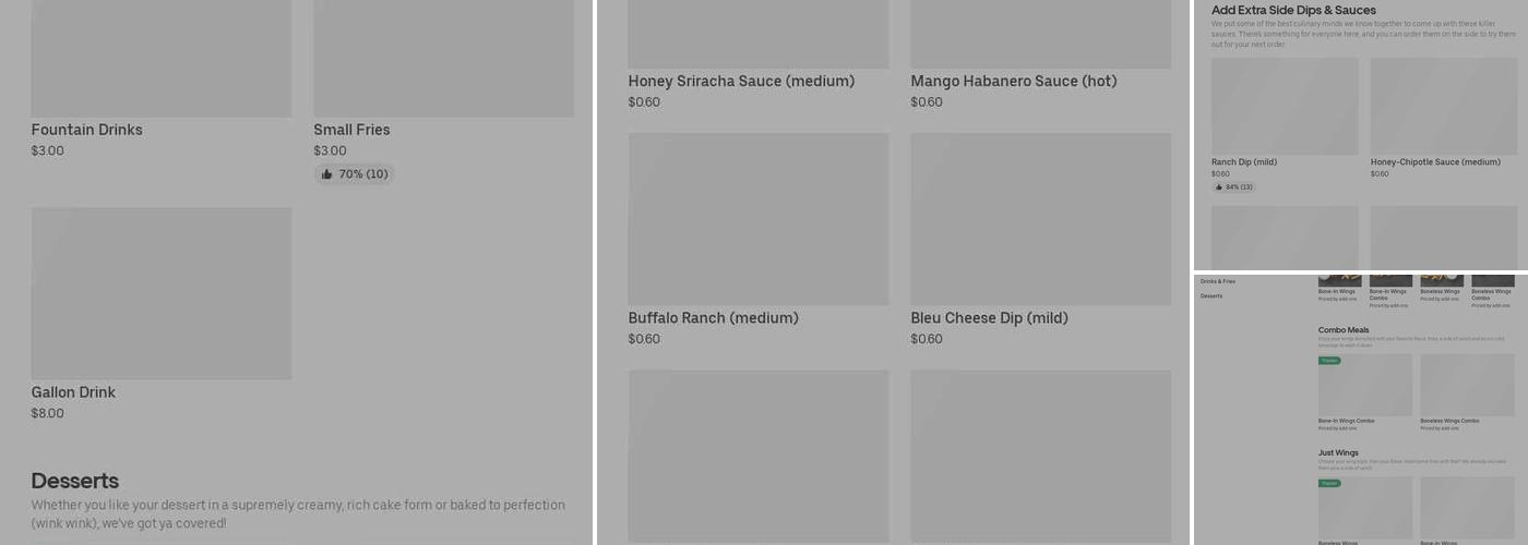 It's Just Wings Menu