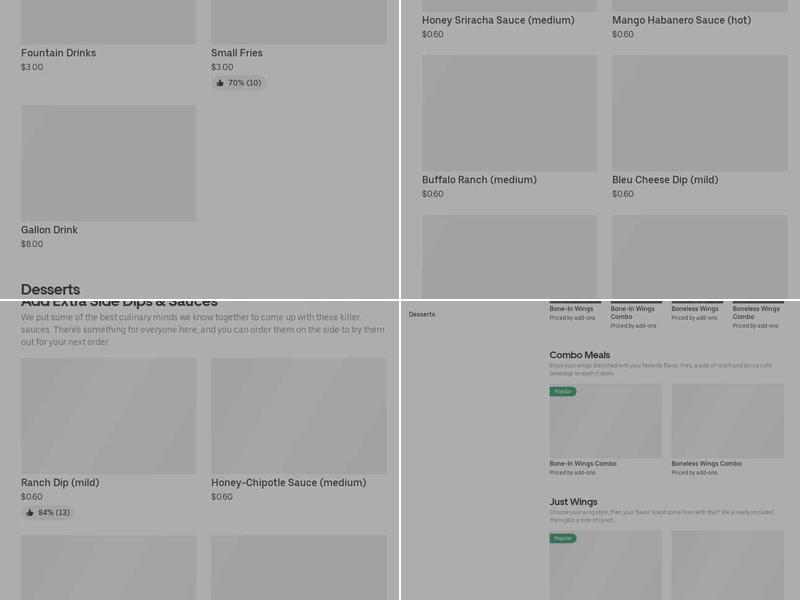 It's Just Wings Menu