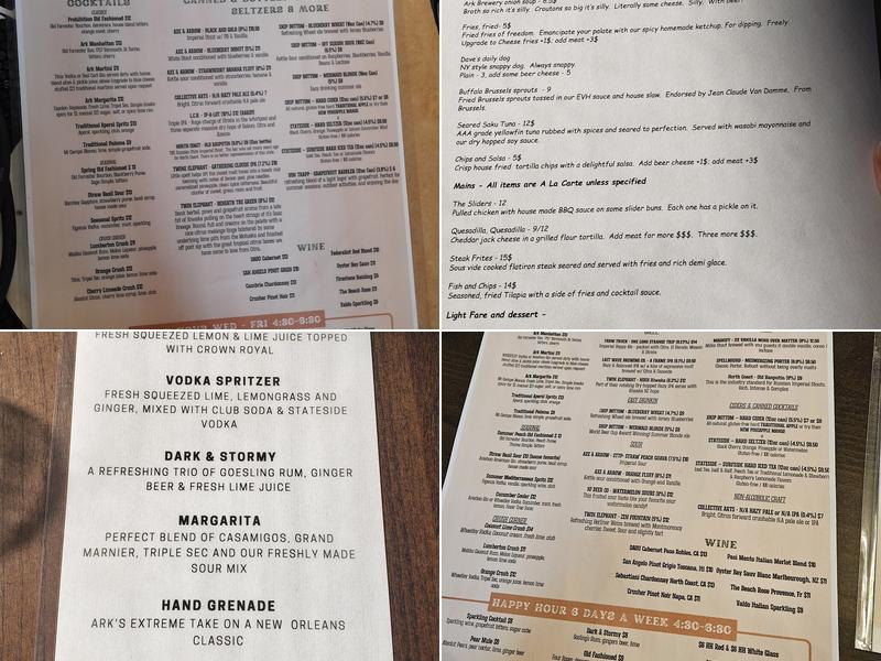 Ark Brew Pub Menu