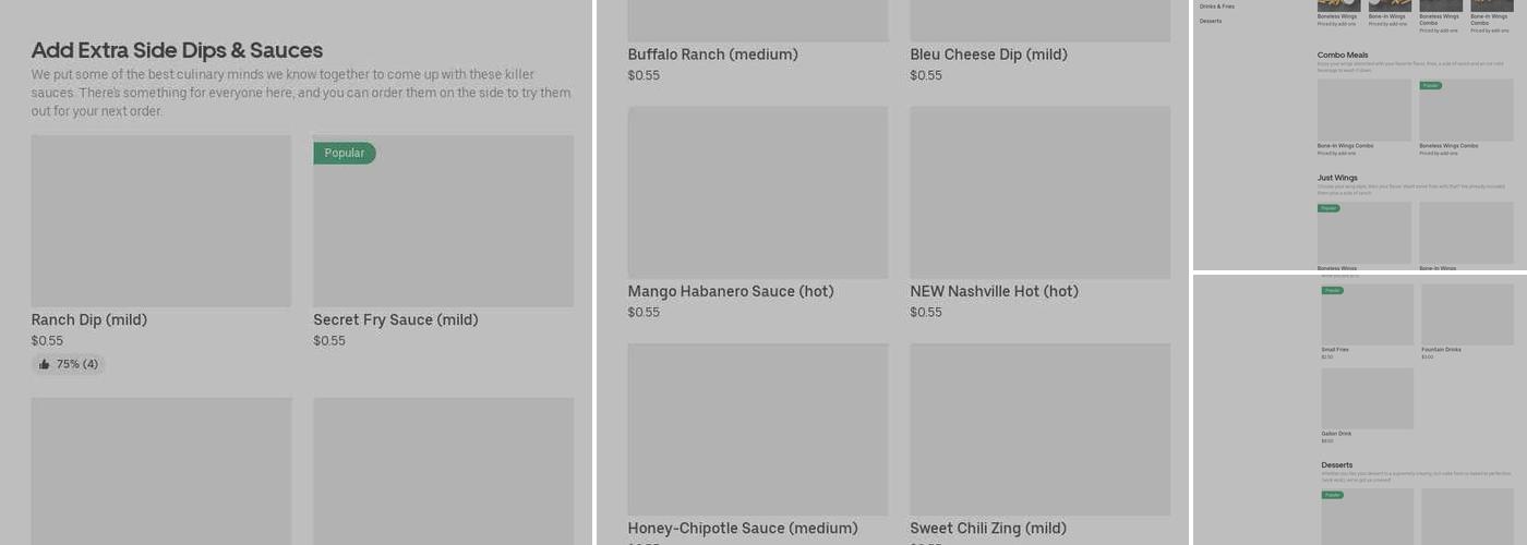 It's Just Wings Menu