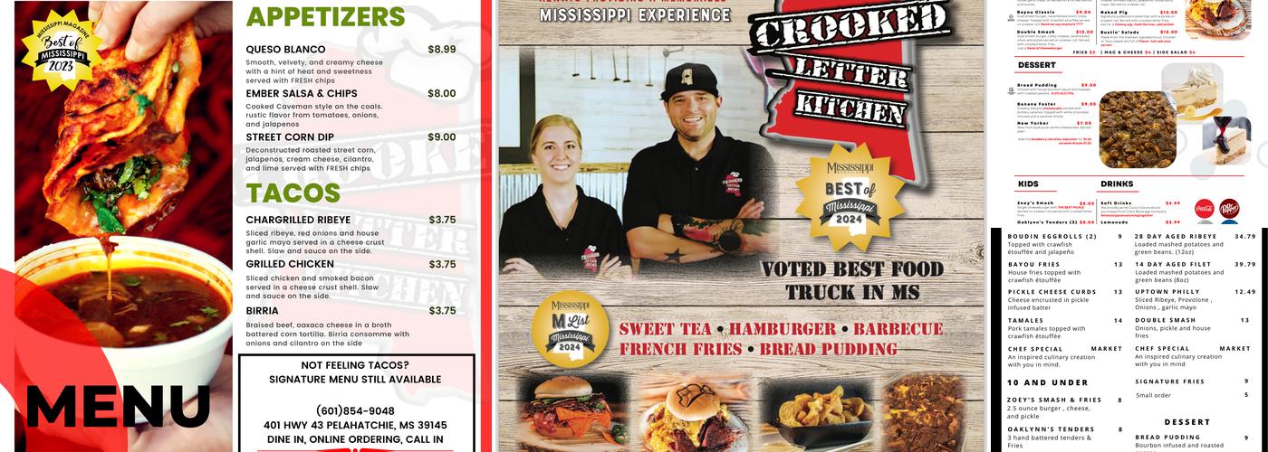 Crooked Letter Kitchen Menu