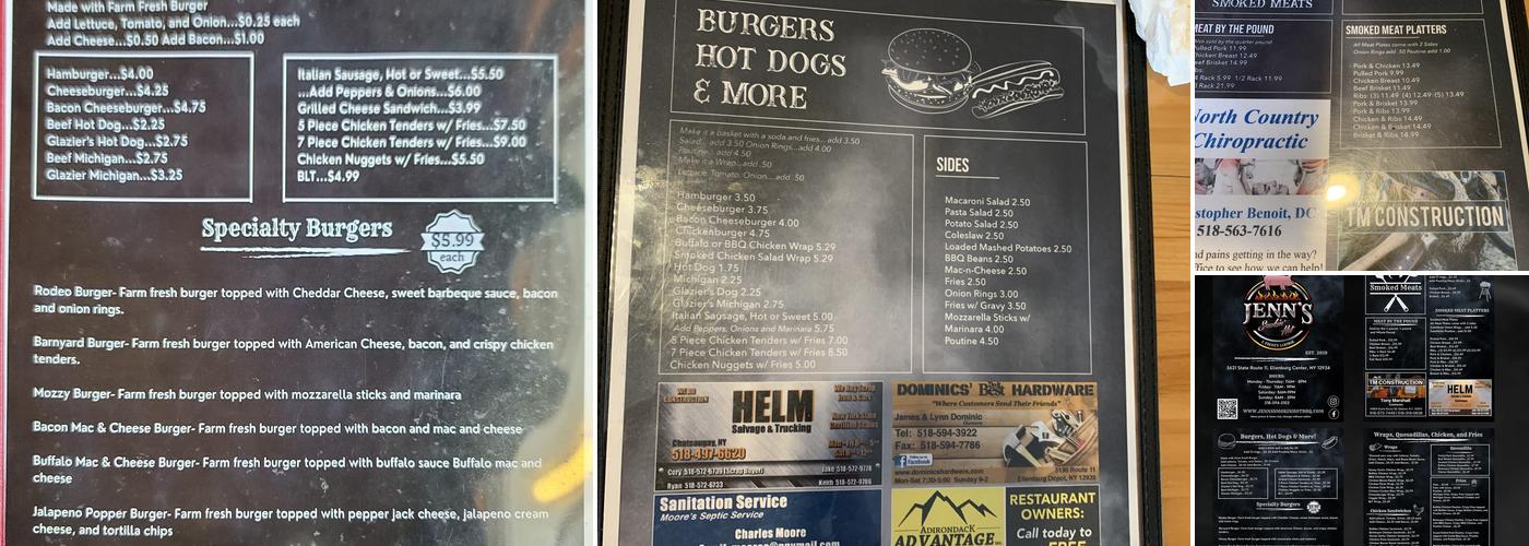 Jenn's Smokin' Hot & Frosty Lounge Menu