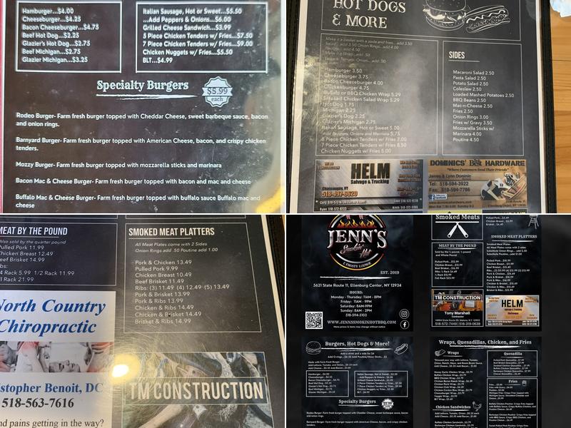 Jenn's Smokin' Hot & Frosty Lounge Menu