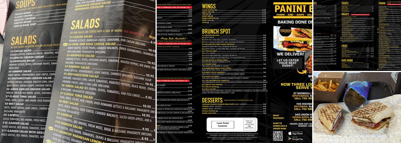 Panini Bistro Menu