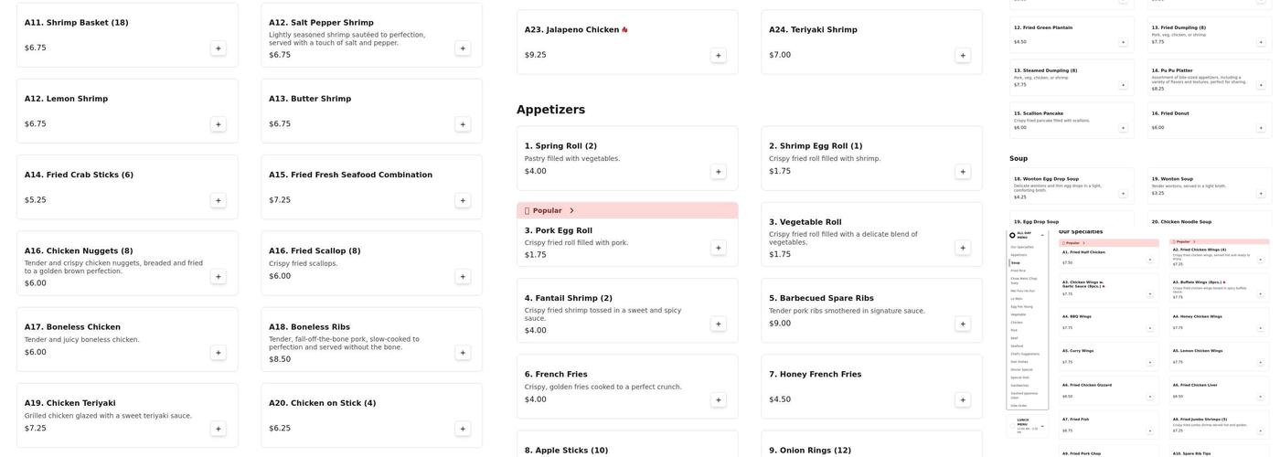 Chopsticks House Menu