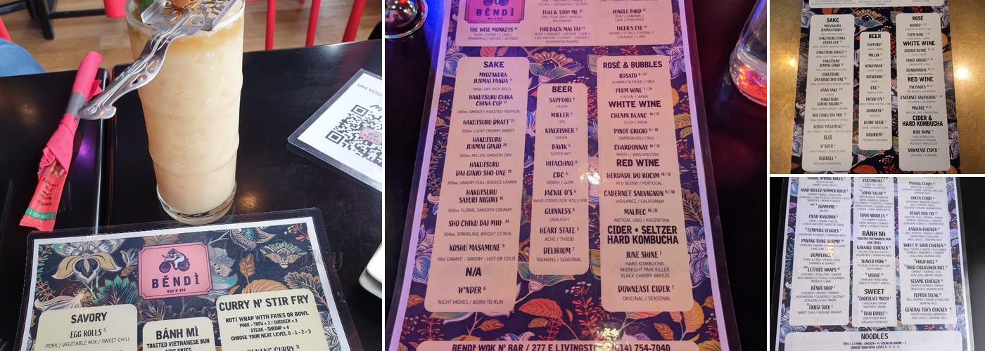 Bendi Wok n' Bar Menu