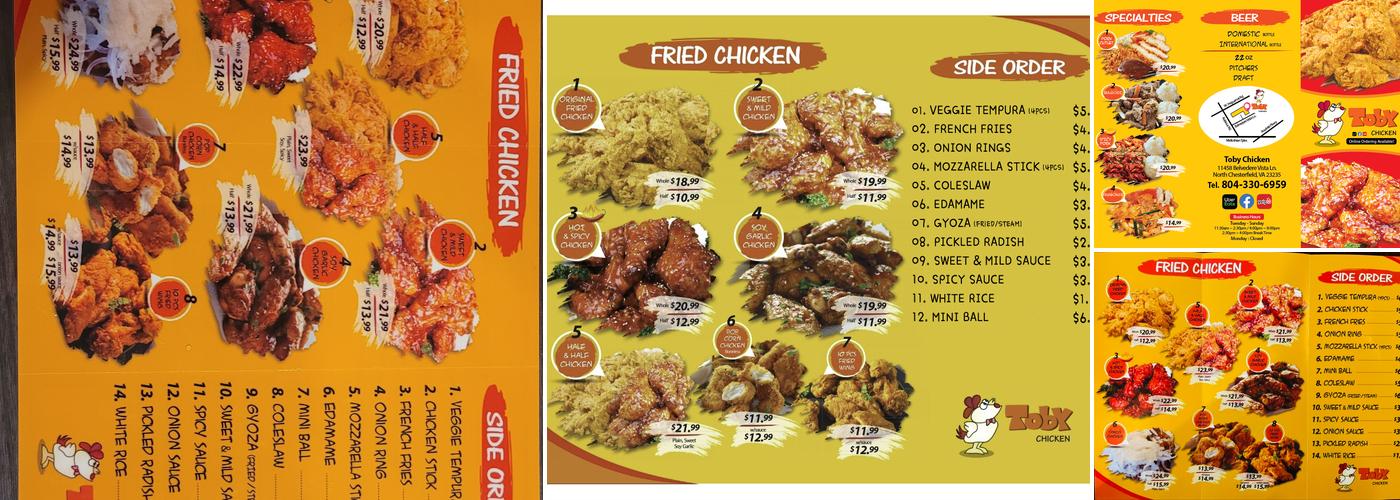 Toby Chicken Menu