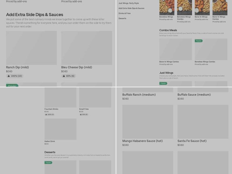 It's Just Wings Menu