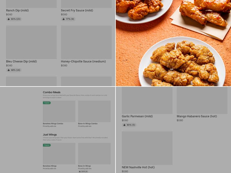 It's Just Wings Menu