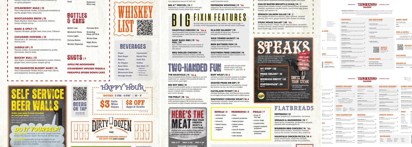 Wild Eagle Steak & Saloon Streetsboro Menu