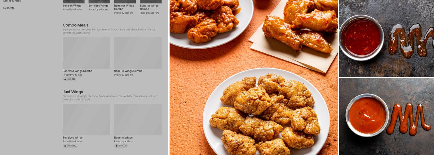 It's Just Wings Menu