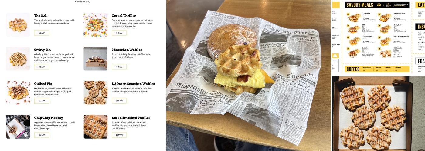 Smashed Waffles Menu