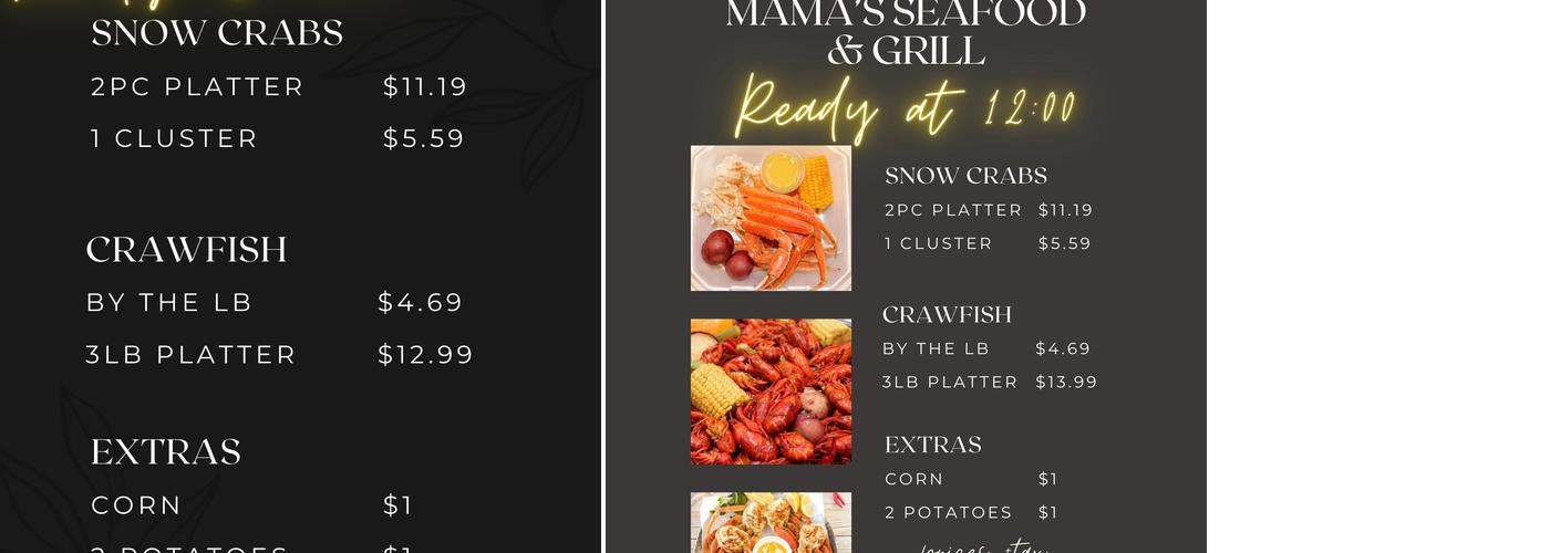 Mama's Seafood & Grill Menu