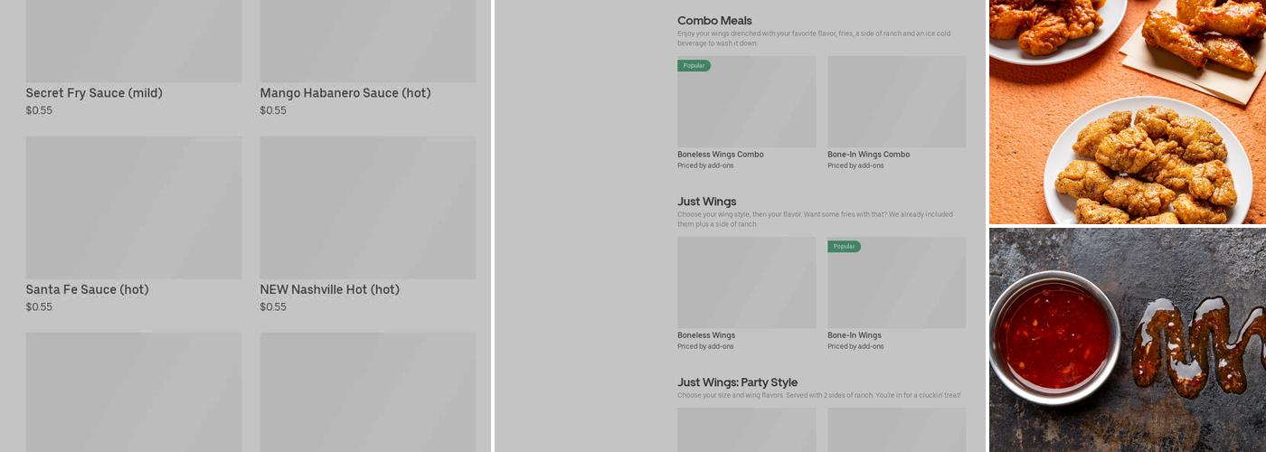 It's Just Wings Menu