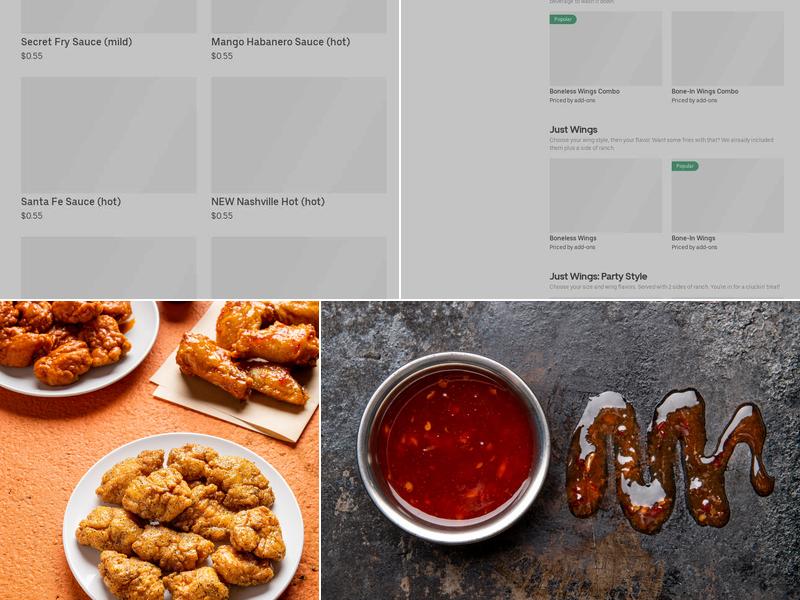 It's Just Wings Menu