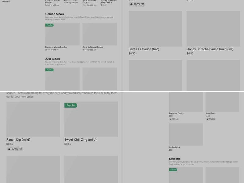 It's Just Wings Menu